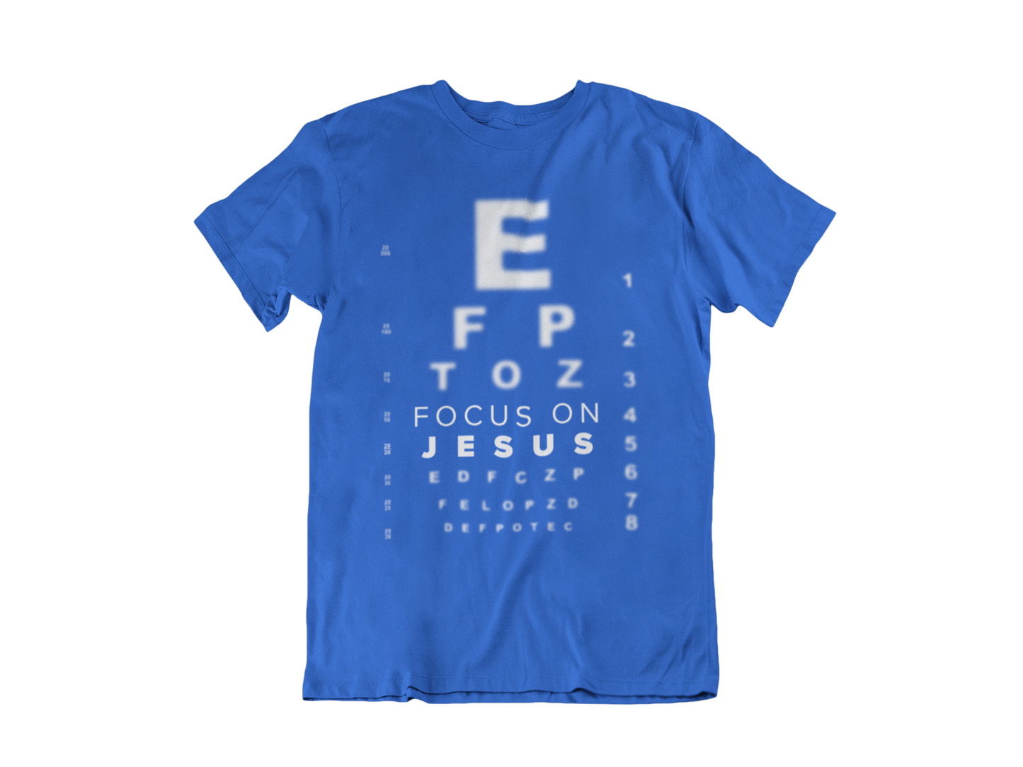 FOCUS ON JESUS BLUE - CHRISTIAN T-SHIRT