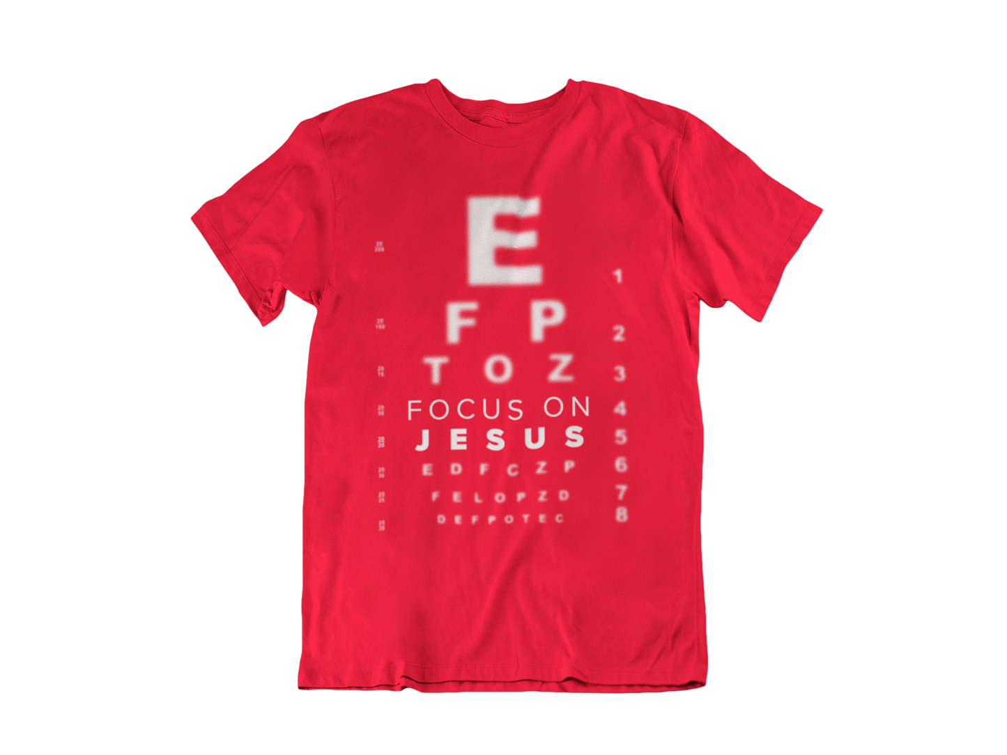 FOCUS ON JESUS RED - CHRISTIAN T-SHIRT