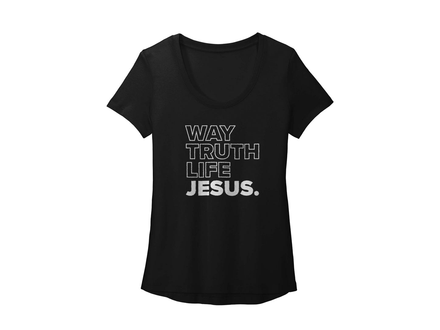 JESUS WAY TRUTH LIFE BLACK - CHRISTIAN T-SHIRT