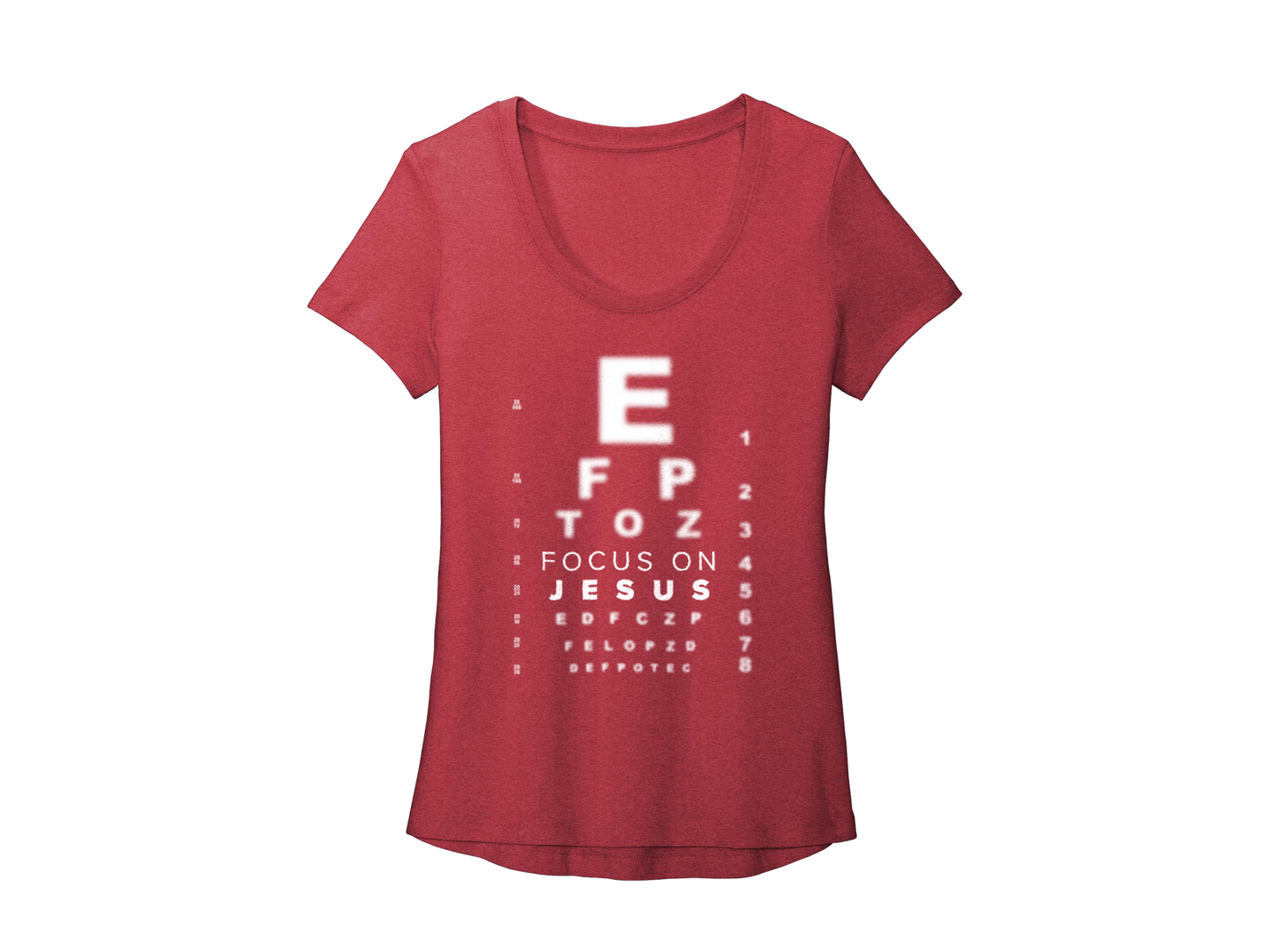 FOCUS ON JESUS RED - CHRISTIAN T-SHIRT