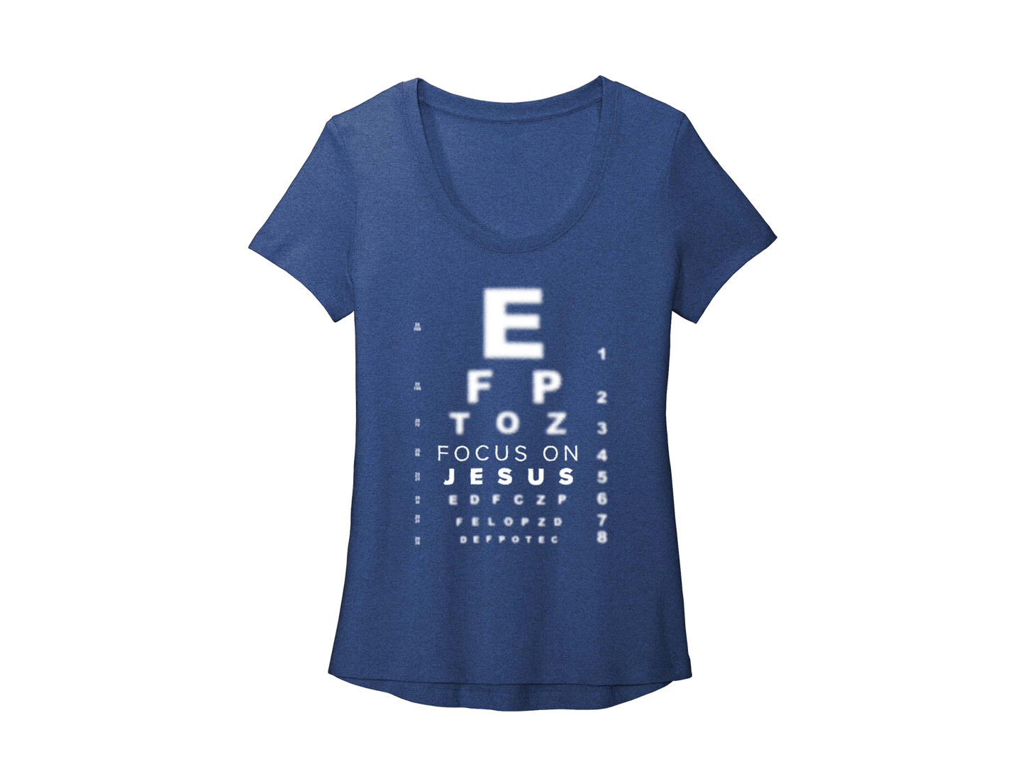 FOCUS ON JESUS BLUE - CHRISTIAN T-SHIRT