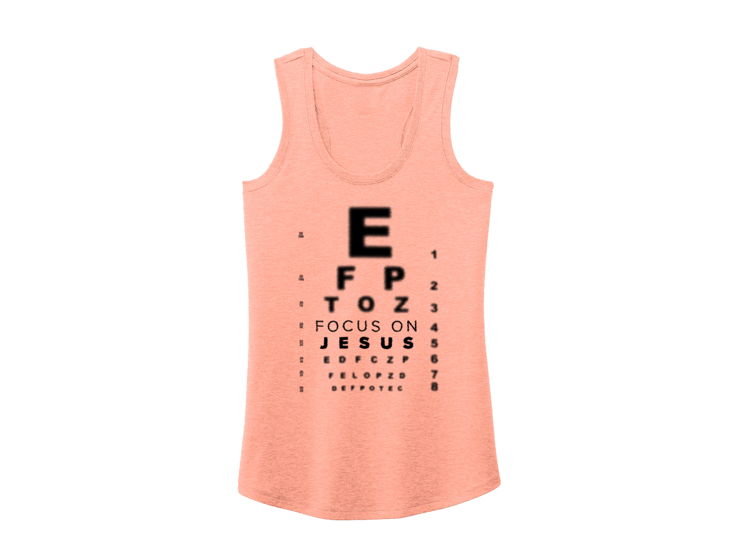 FOCUS ON JESUS TANK PEACH - CHRISTIAN CLOTHING