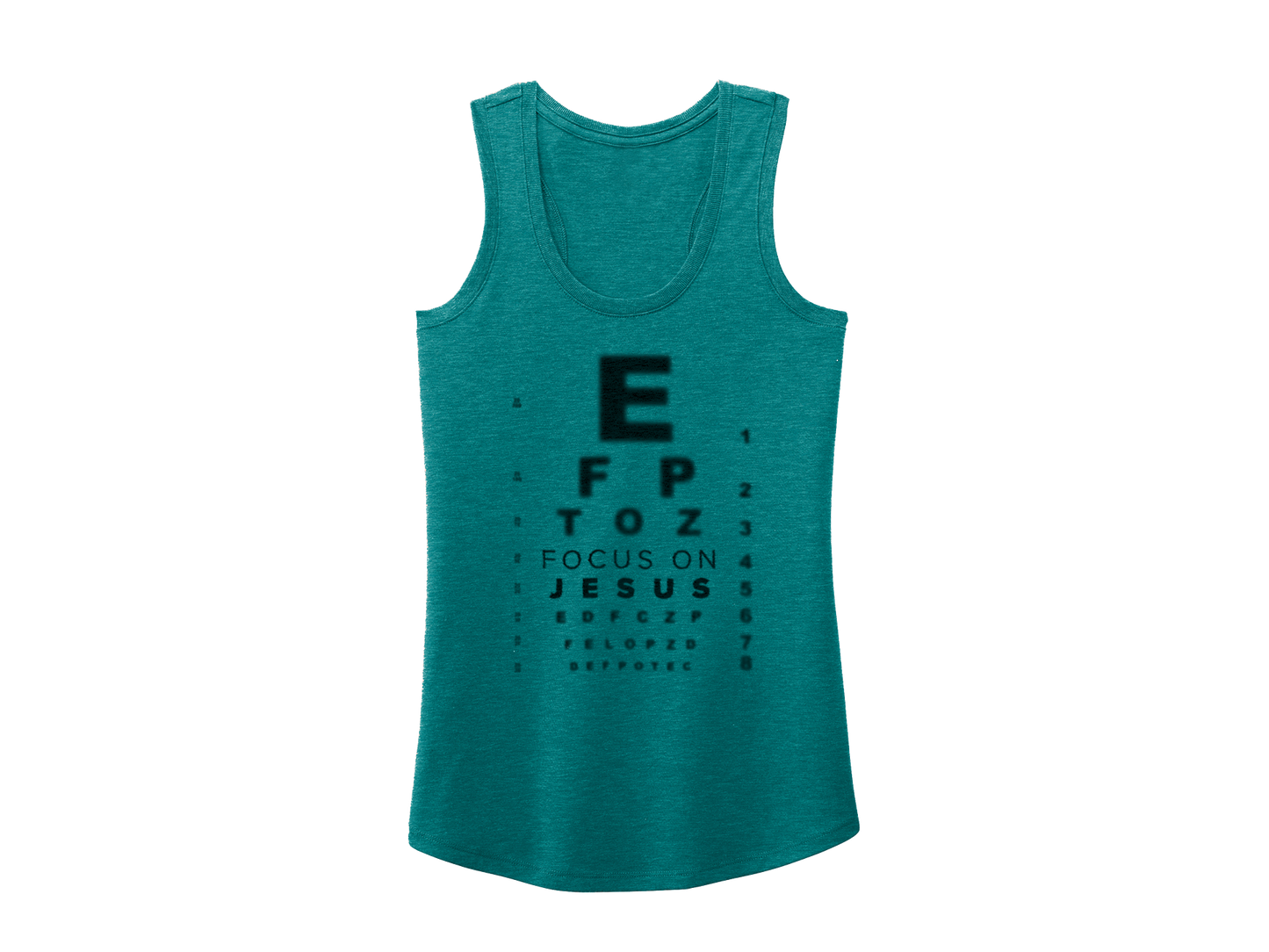 FOCUS ON JESUS TANK GREEN - CHRISTIAN CLOTHING