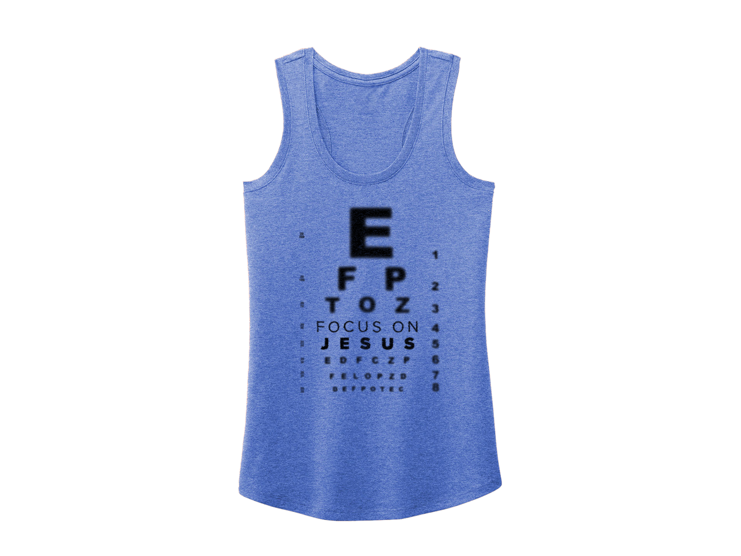 FOCUS ON JESUS TANK BLUE - CHRISTIAN CLOTHING