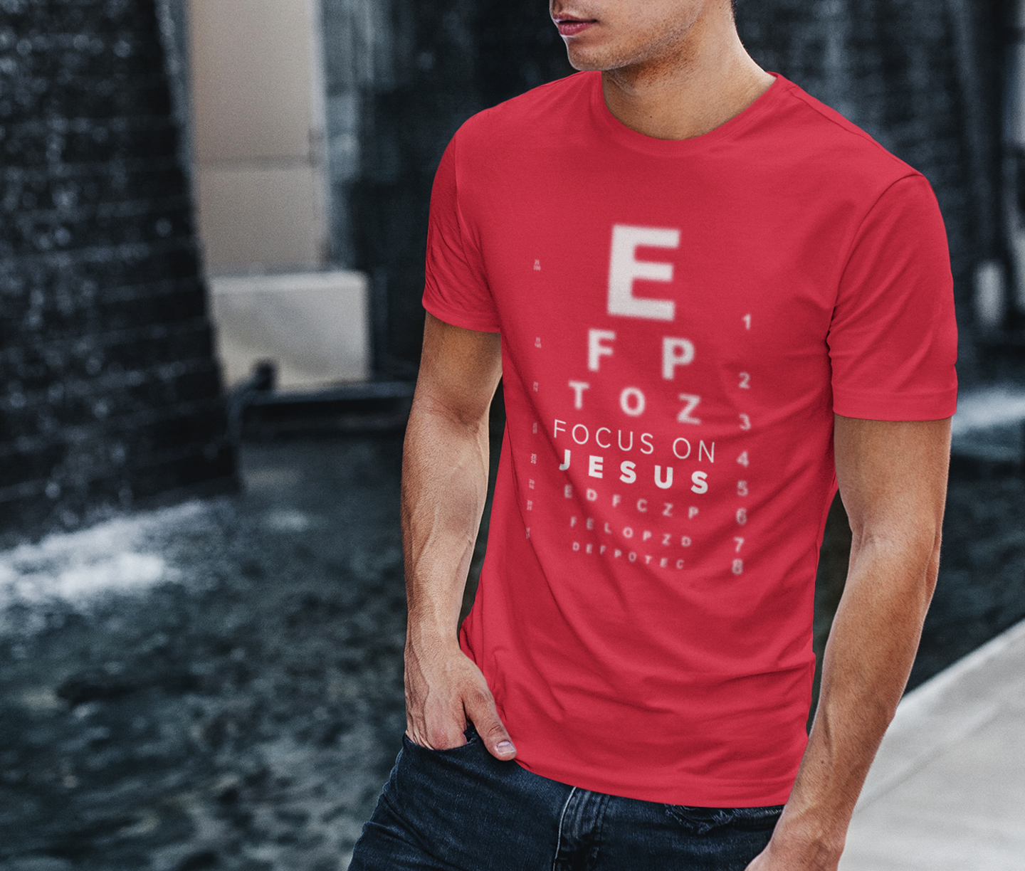 FOCUS ON JESUS FRONT - CHRISTIAN T-SHIRT