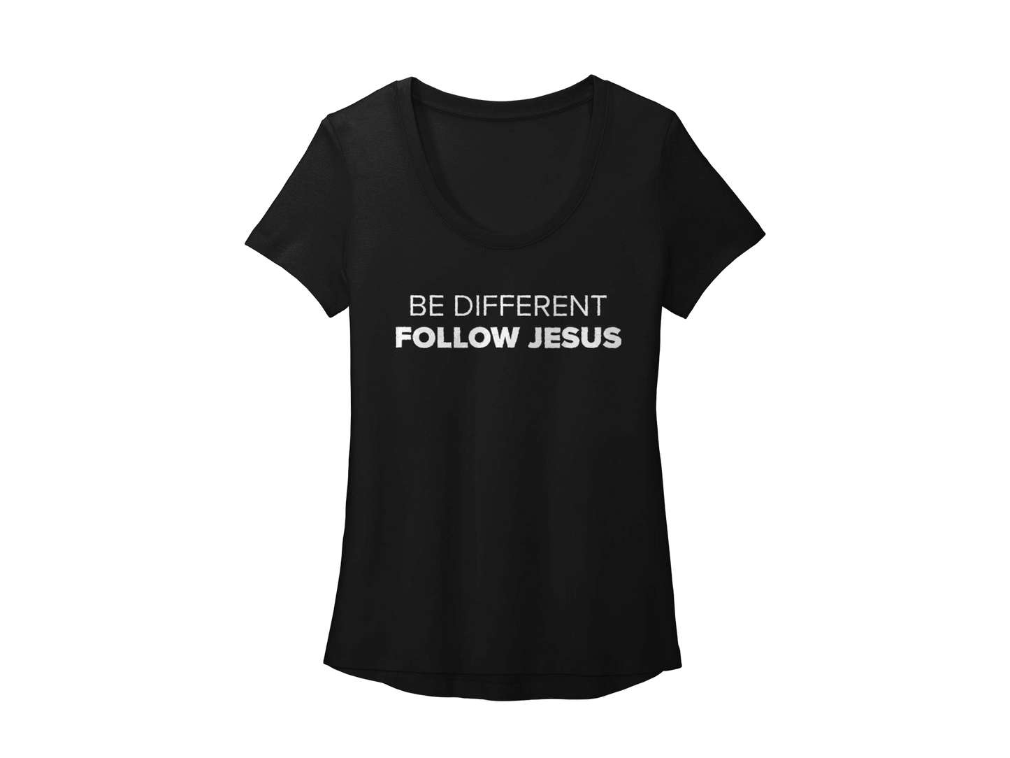 BE DIFFERENT FOLLOW JESUS WOMEN'S BLACK- CHRISTIAN CLOTHING