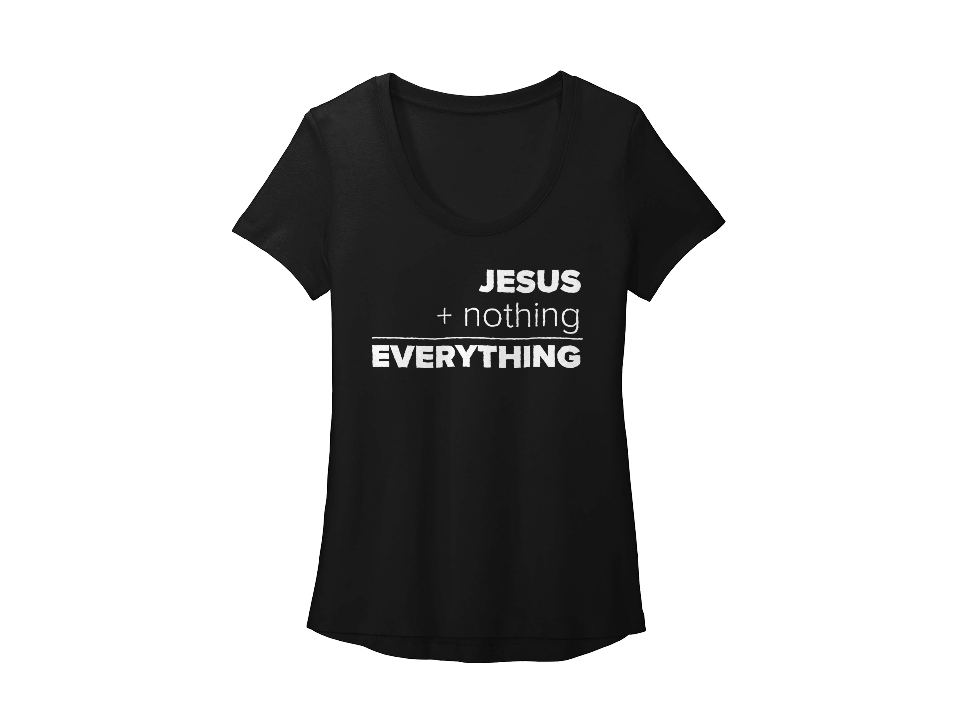 JESUS EQUALS EVERYTHING WOMEN'S BLACK - CHRISTIAN T-SHIRT