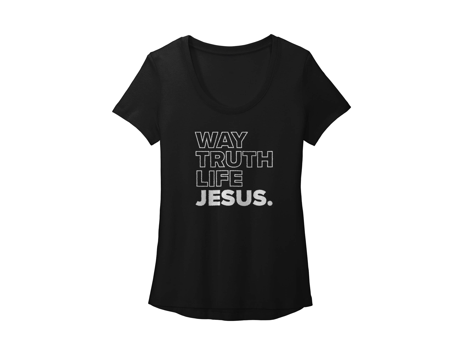 JESUS WAY TRUTH LIFE BLACK - CHRISTIAN T-SHIRT