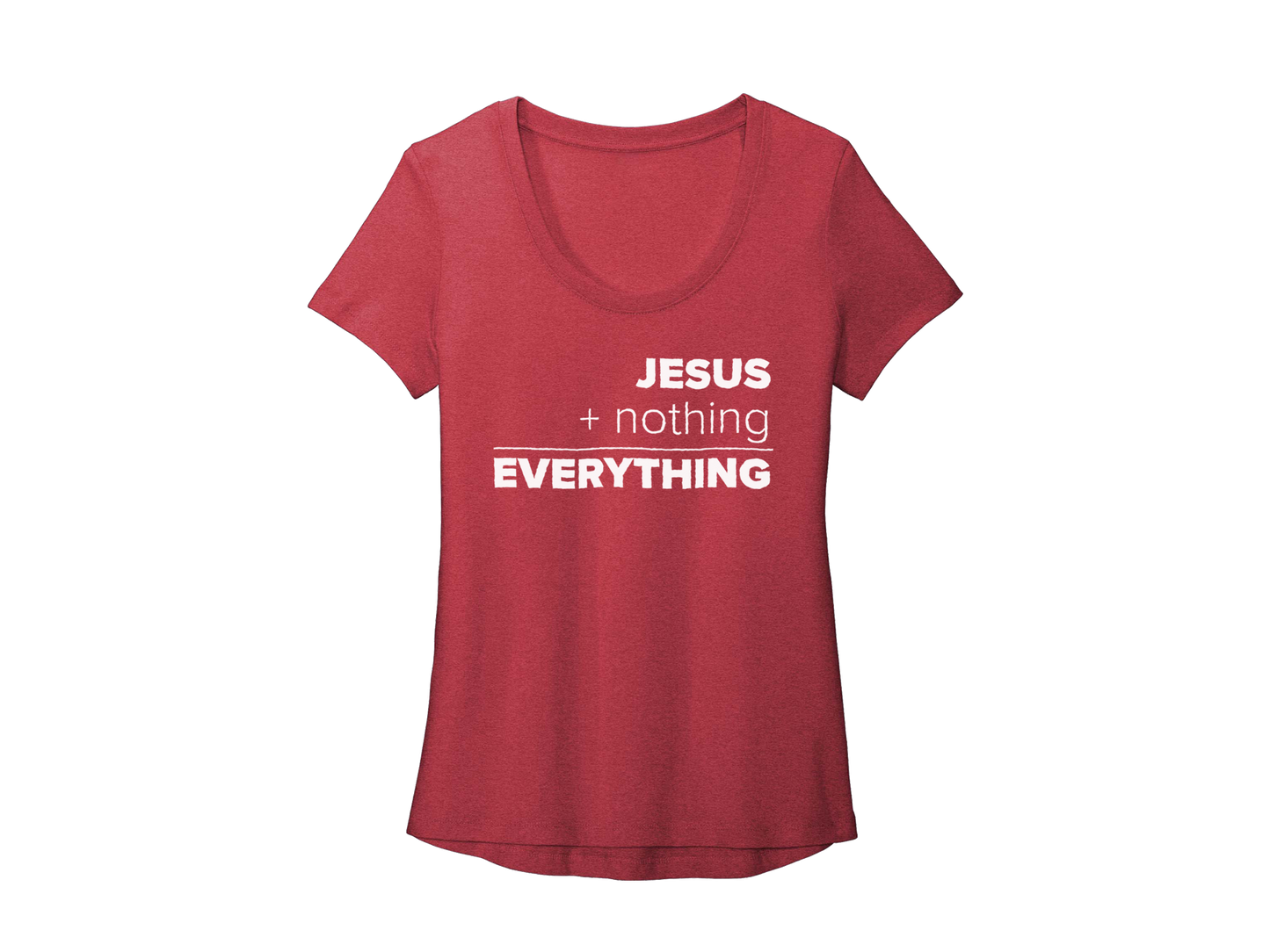JESUS EQUALS EVERYTHING WOMEN'S RED - CHRISTIAN T-SHIRT