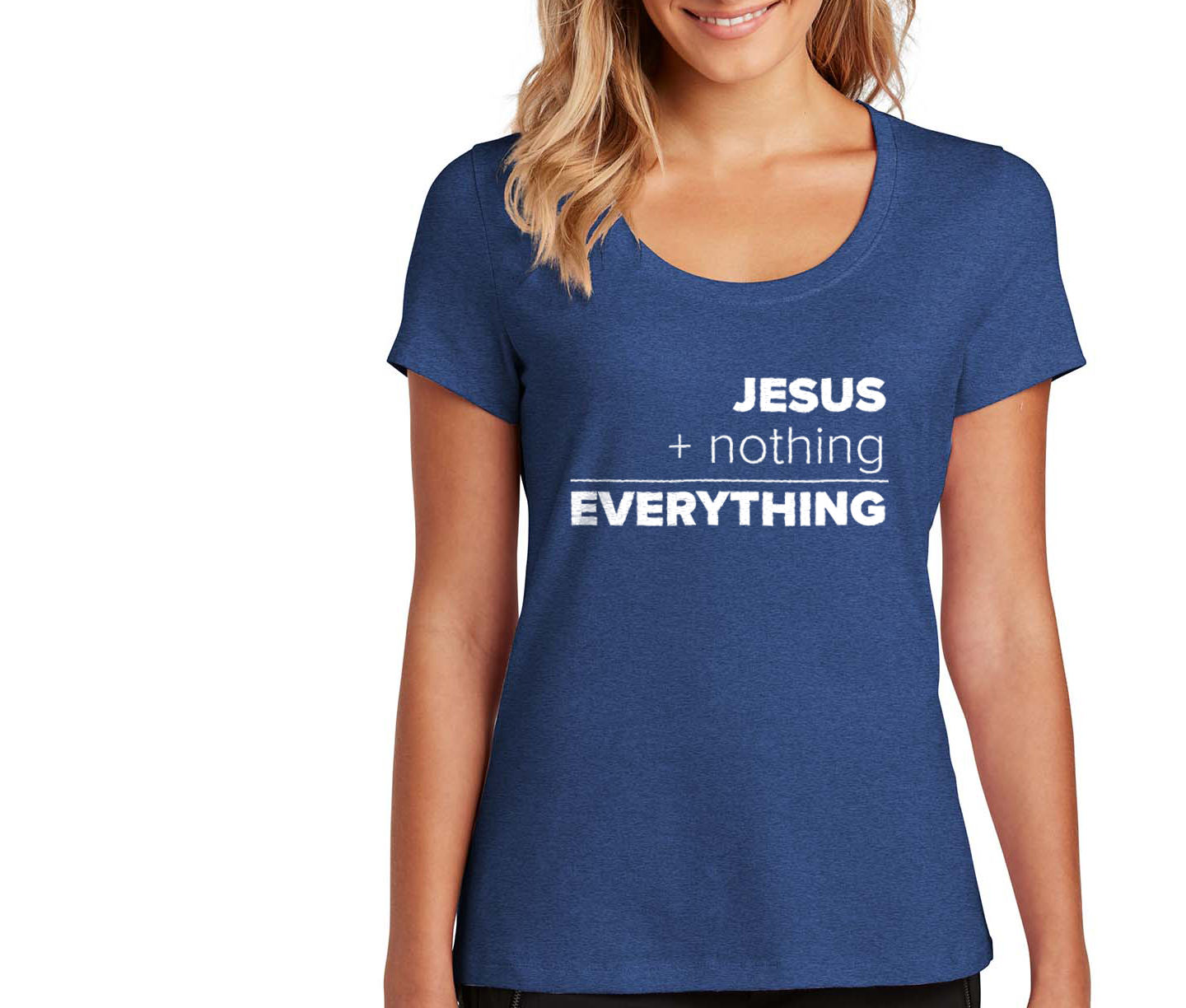 JESUS EQUALS EVERYTHING BLUE - CHRISTIAN T-SHIRT