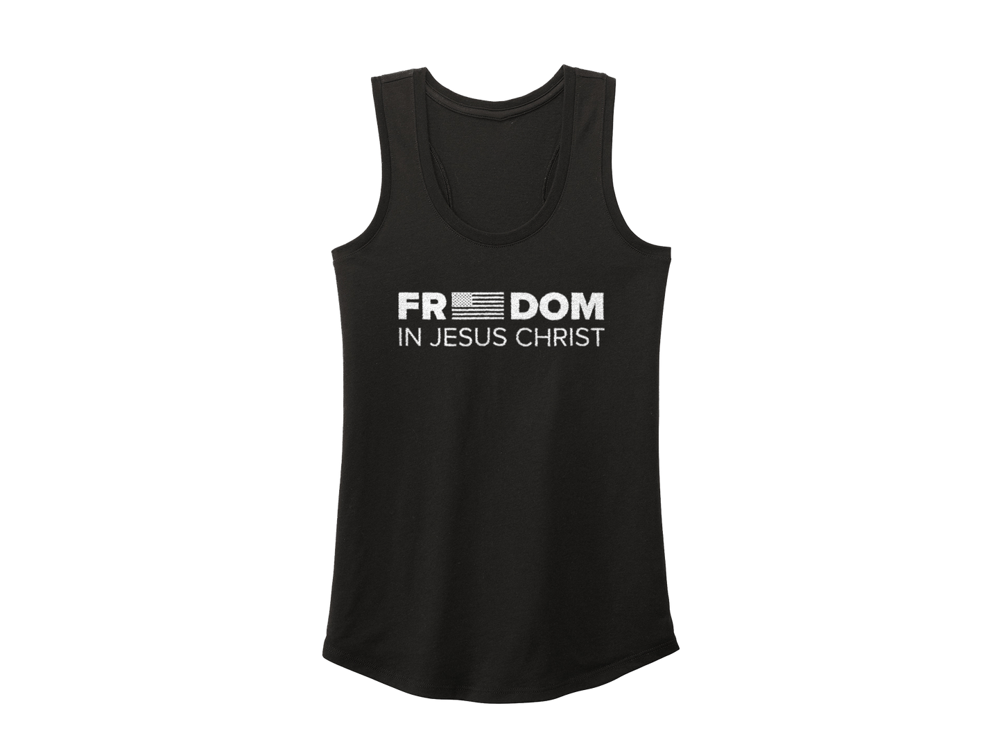 FREEDOM IN JESUS CHRIST TANK BLACK - CHRISTIAN CLOTHING