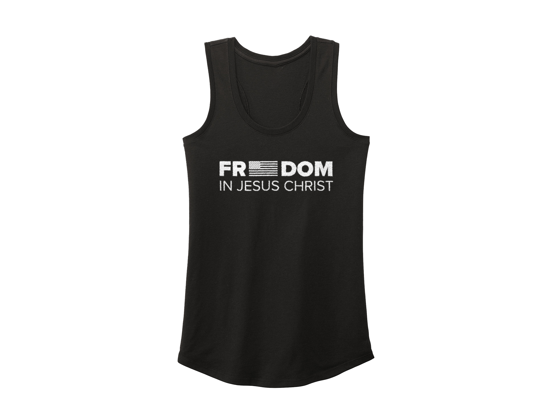FREEDOM IN JESUS CHRIST TANK BLACK - CHRISTIAN CLOTHING