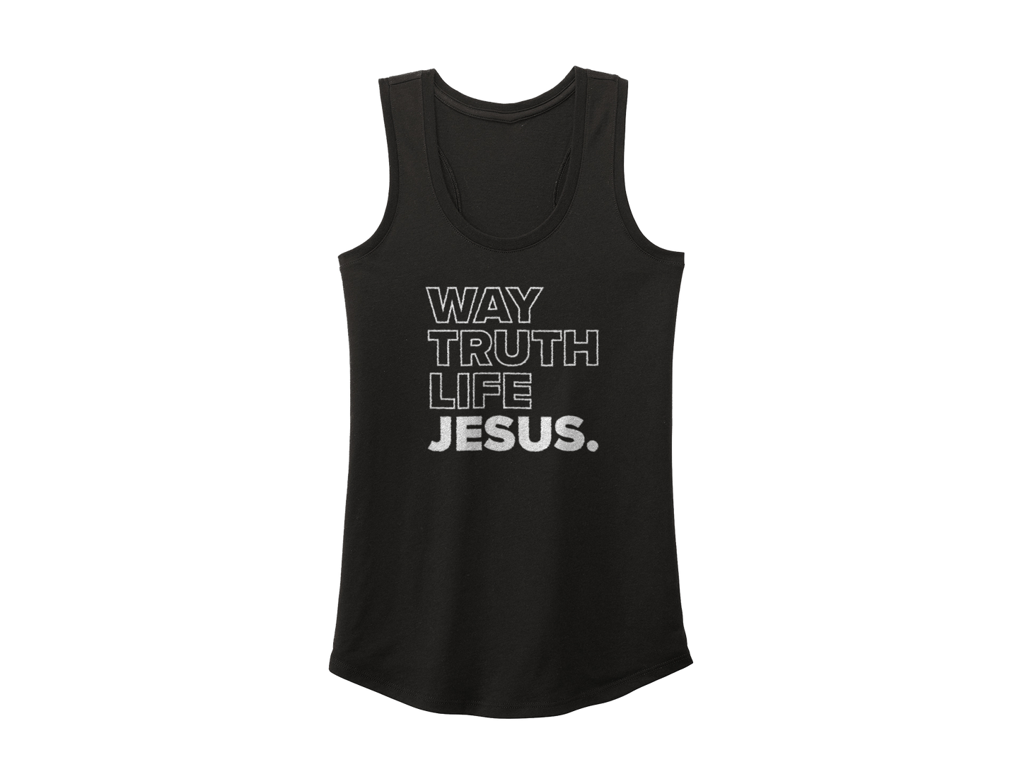 JESUS WAY TRUTH LIFE TANK BLACK - CHRISTIAN CLOTHING