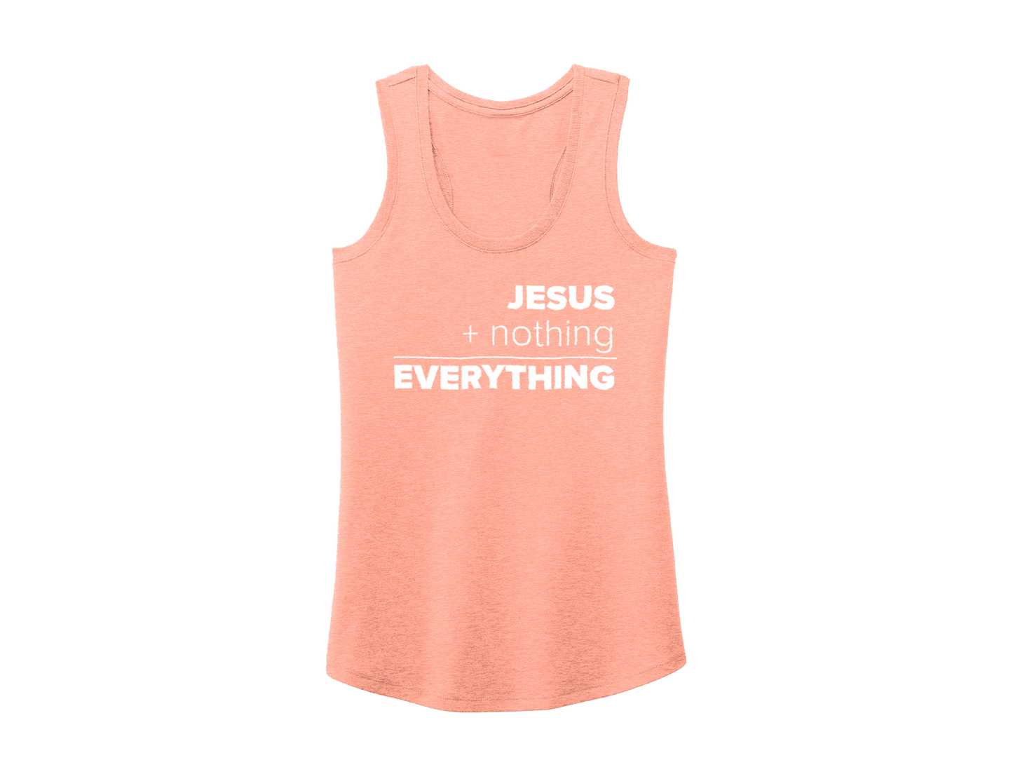 JESUS EQUALS EVERYTHING TANK PEACH - CHRISTIAN CLOTHING