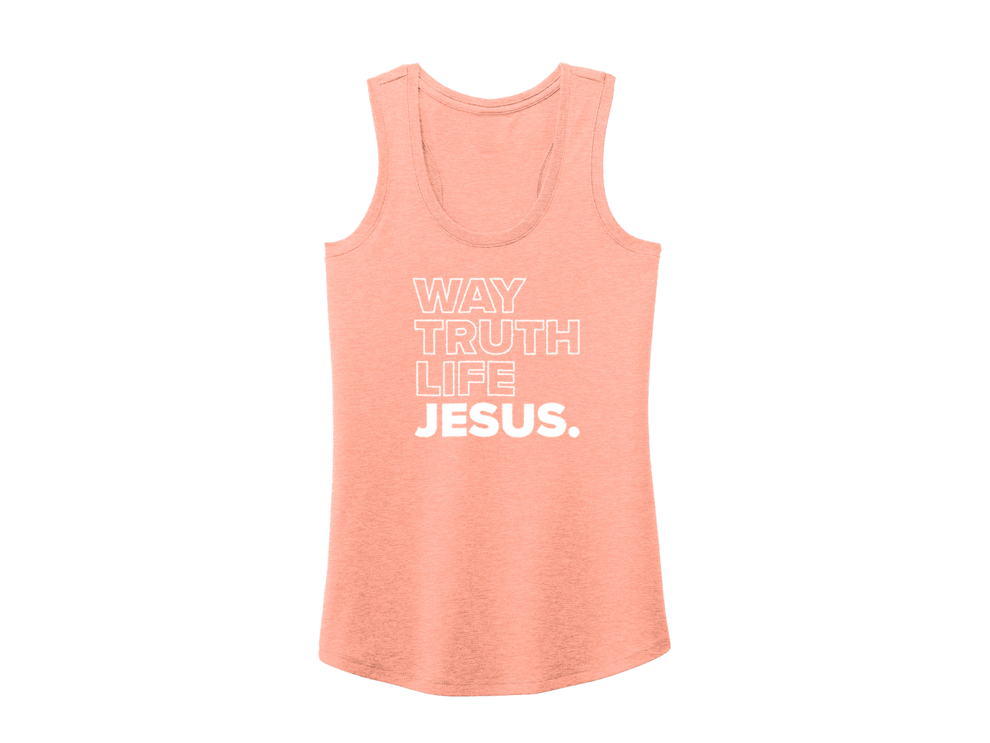 JESUS WAY TRUTH LIFE TANK PEACH - CHRISTIAN CLOTHING