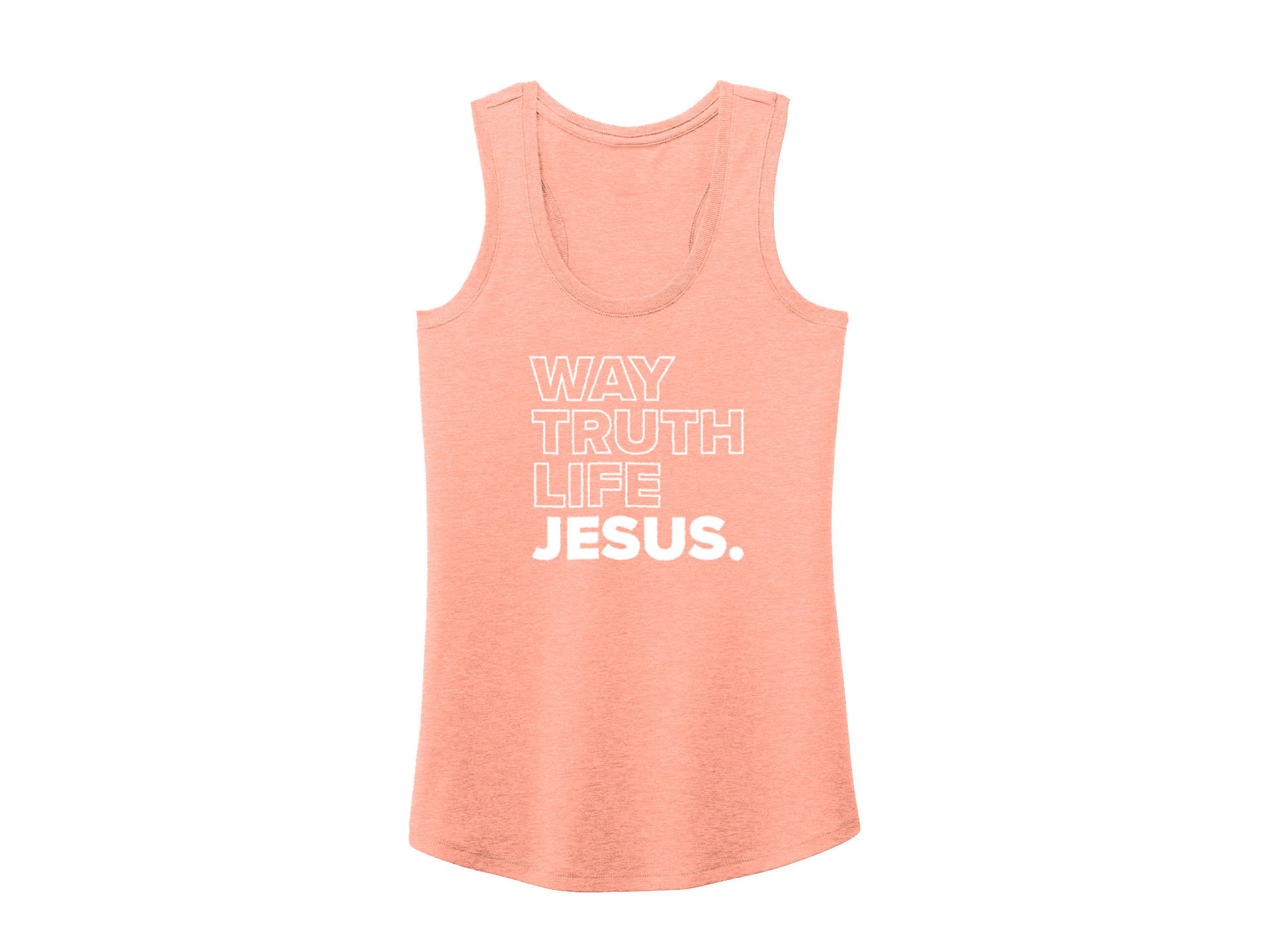 JESUS WAY TRUTH LIFE TANK PEACH - CHRISTIAN CLOTHING