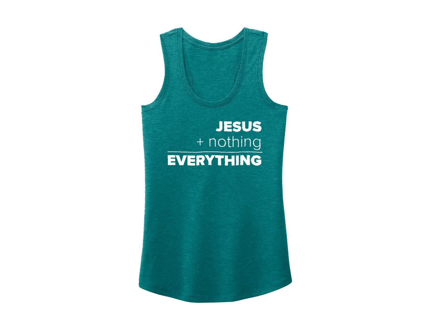 JESUS EQUALS EVERYTHING TANK GREEN - CHRISTIAN CLOTHING