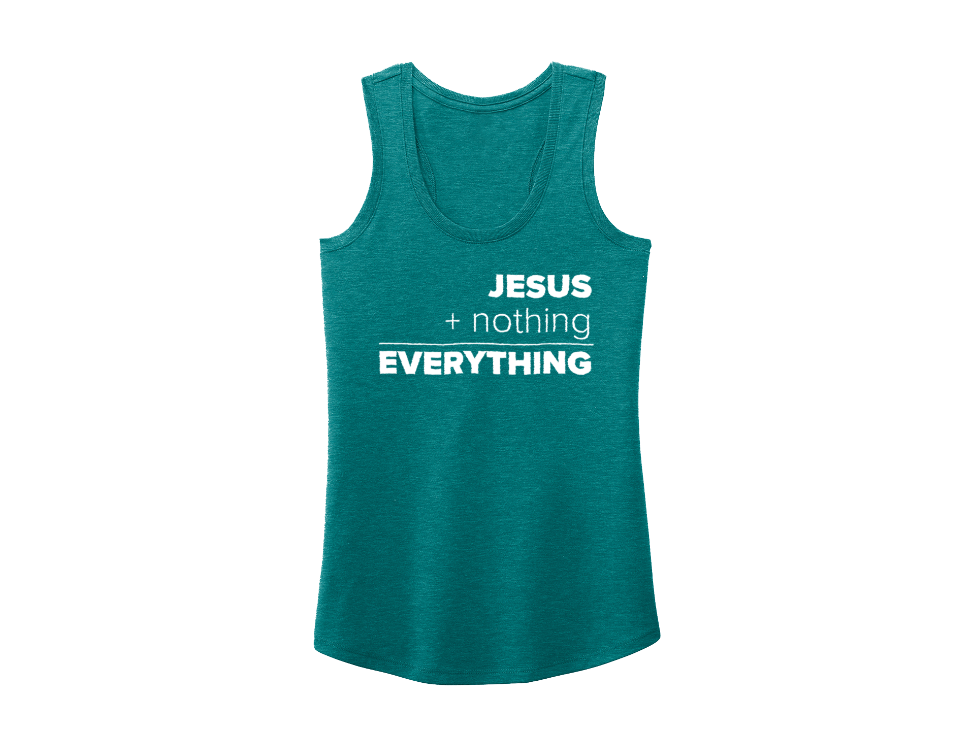 JESUS EQUALS EVERYTHING TANK GREEN - CHRISTIAN CLOTHING