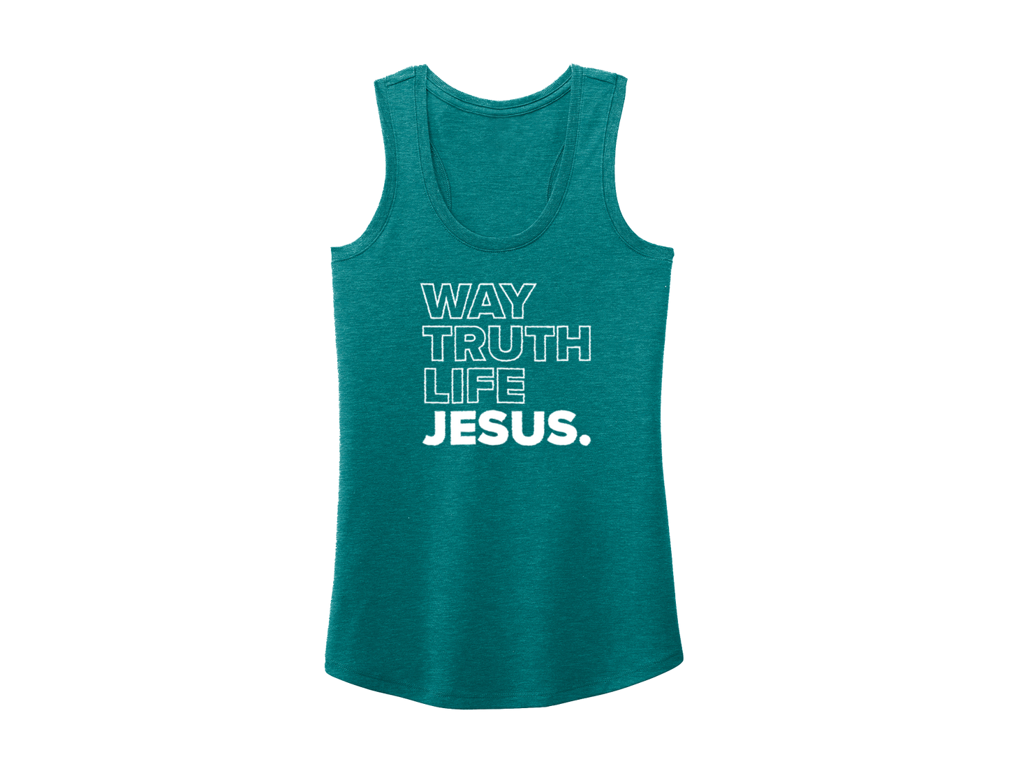 JESUS WAY TRUTH LIFE TANK GREEN - CHRISTIAN CLOTHING