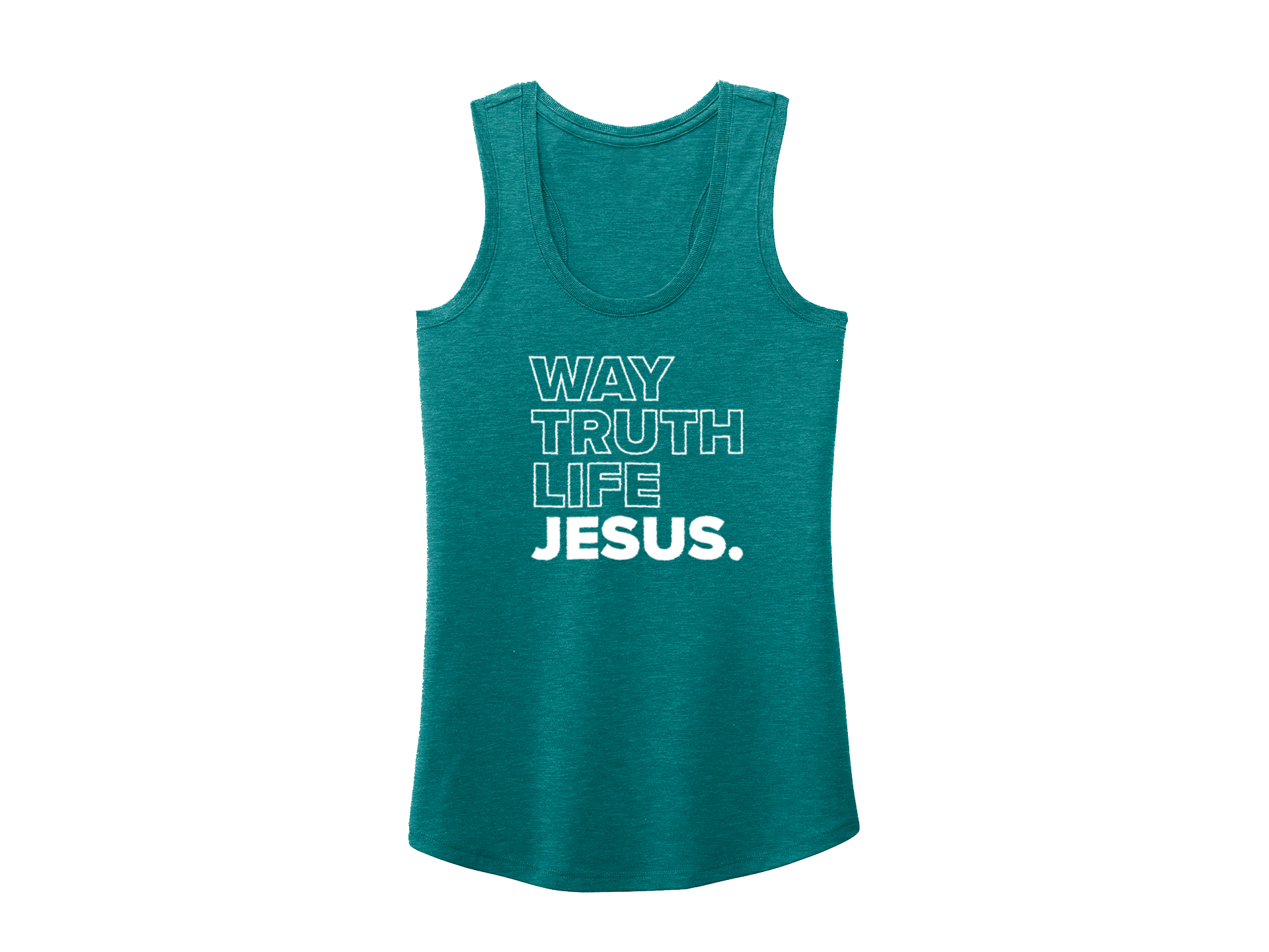 JESUS WAY TRUTH LIFE TANK GREEN - CHRISTIAN CLOTHING