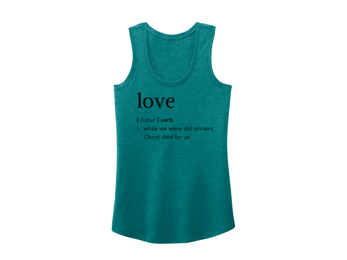 LOVE DEFINITION TANK GREEN - CHRISTIAN CLOTHING