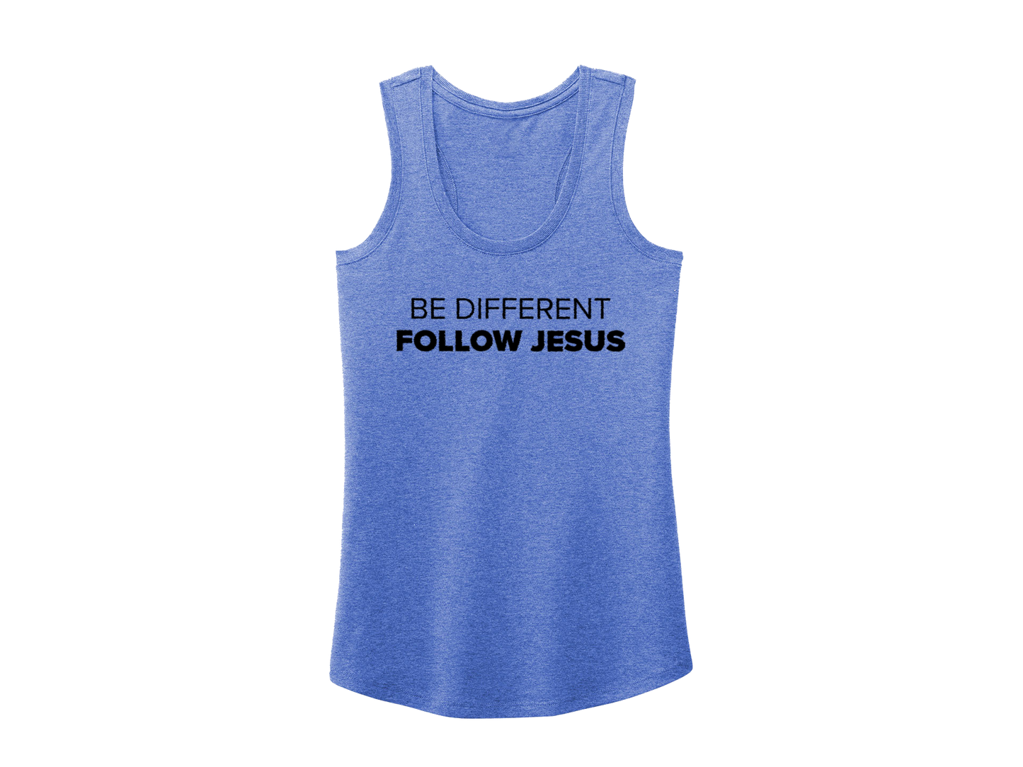 BE DIFFERENT FOLLOW JESUS TANK BLUE - CHRISTIAN CLOTHING
