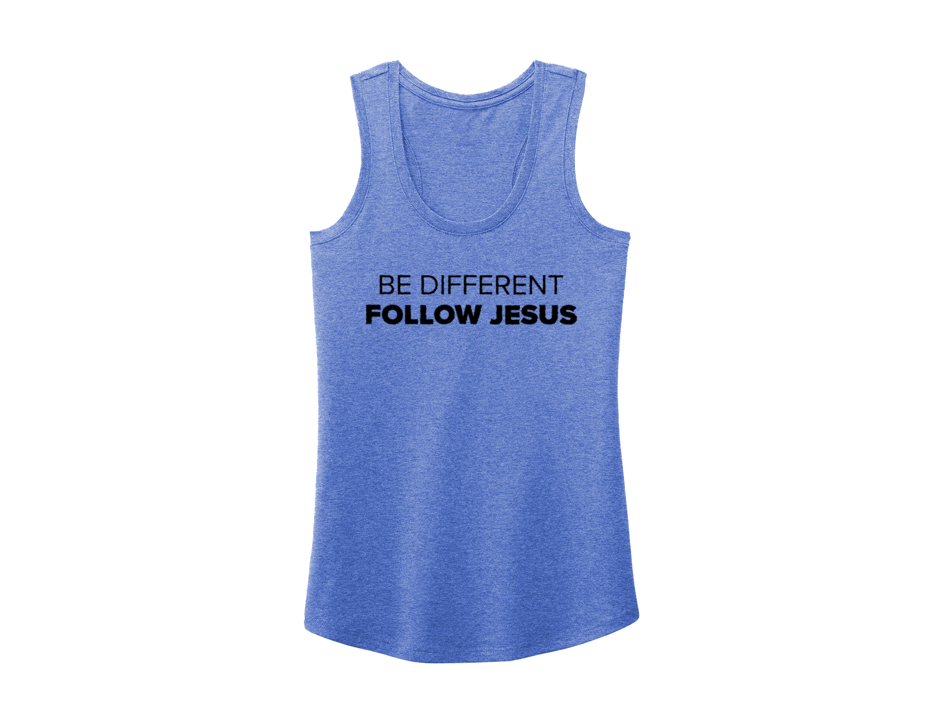 BE DIFFERENT FOLLOW JESUS TANK BLUE - CHRISTIAN CLOTHING