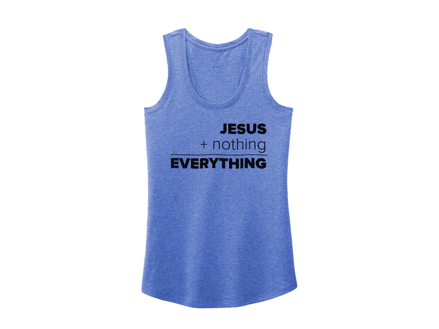 JESUS EQUALS EVERYTHING TANK BLUE - CHRISTIAN CLOTHING