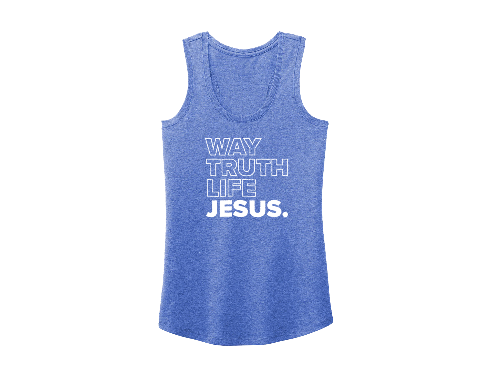 JESUS WAY TRUTH LIFE TANK BLUE - CHRISTIAN CLOTHING