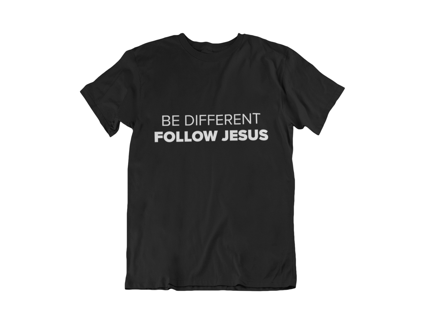 BE DIFFERENT FOLLOW JESUS BLACK - CHRISTIAN CLOTHING