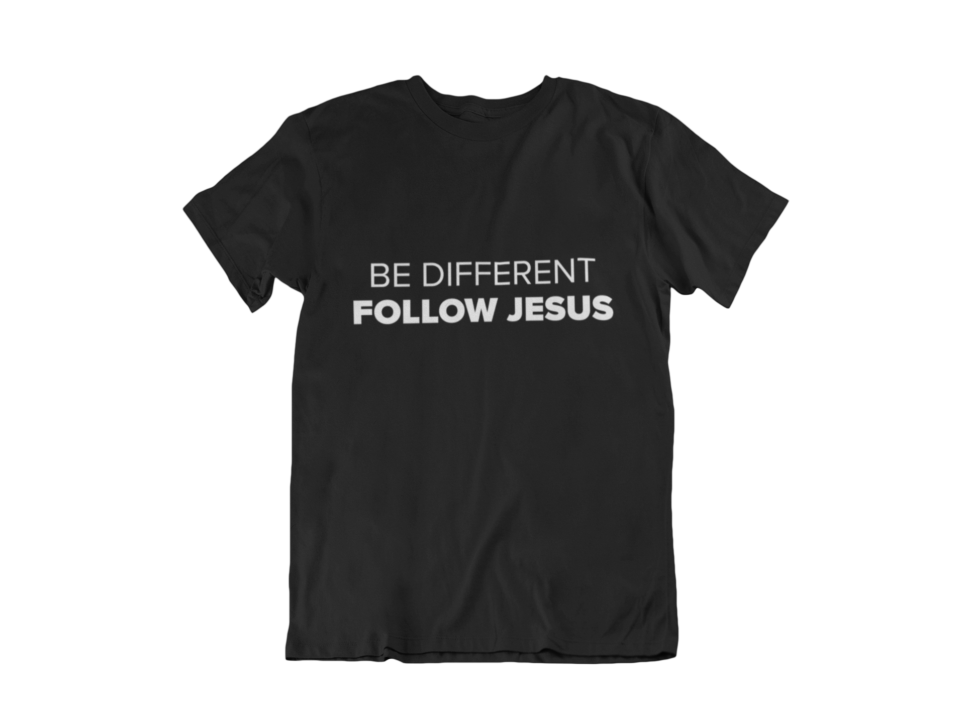 BE DIFFERENT FOLLOW JESUS BLACK - CHRISTIAN CLOTHING