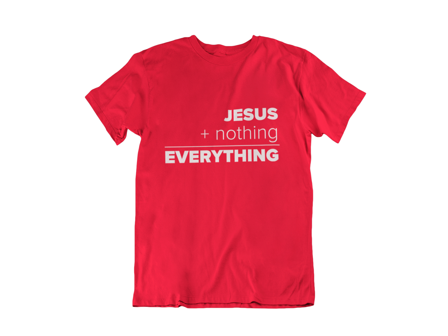 JESUS EQUALS EVERYTHING RED - CHRISTIAN T-SHIRT
