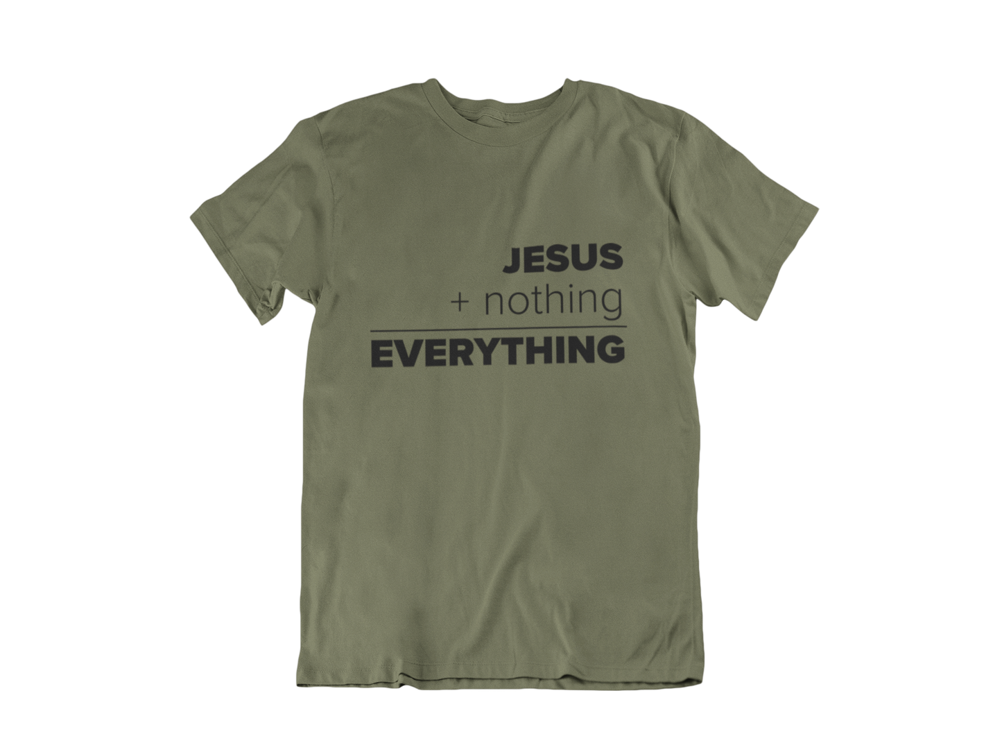 JESUS EQUALS EVERYTHING MILITARY GREEN - CHRISTIAN T-SHIRT