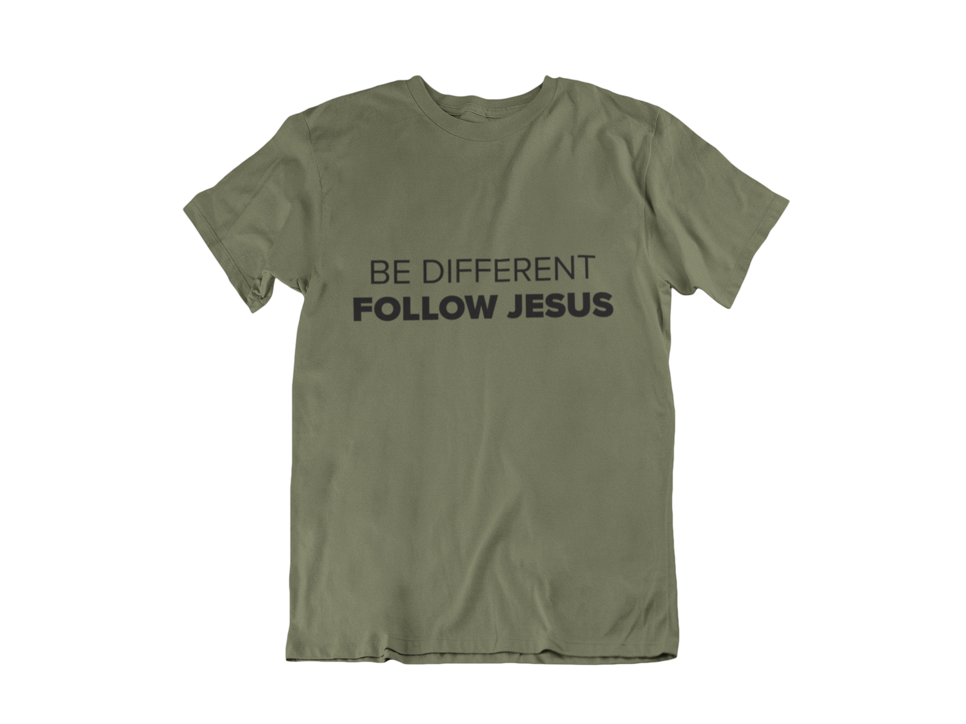 BE DIFFERENT FOLLOW JESUS MILITARY GREEN - CHRISTIAN CLOTHING