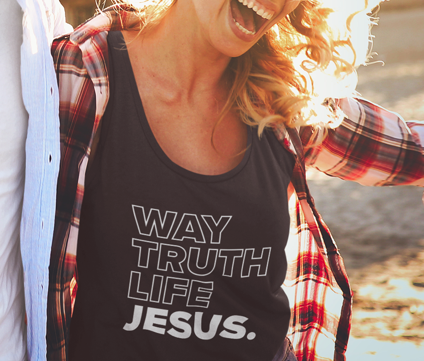 JESUS WAY TRUTH LIFE TANK FRONT - CHRISTIAN CLOTHING