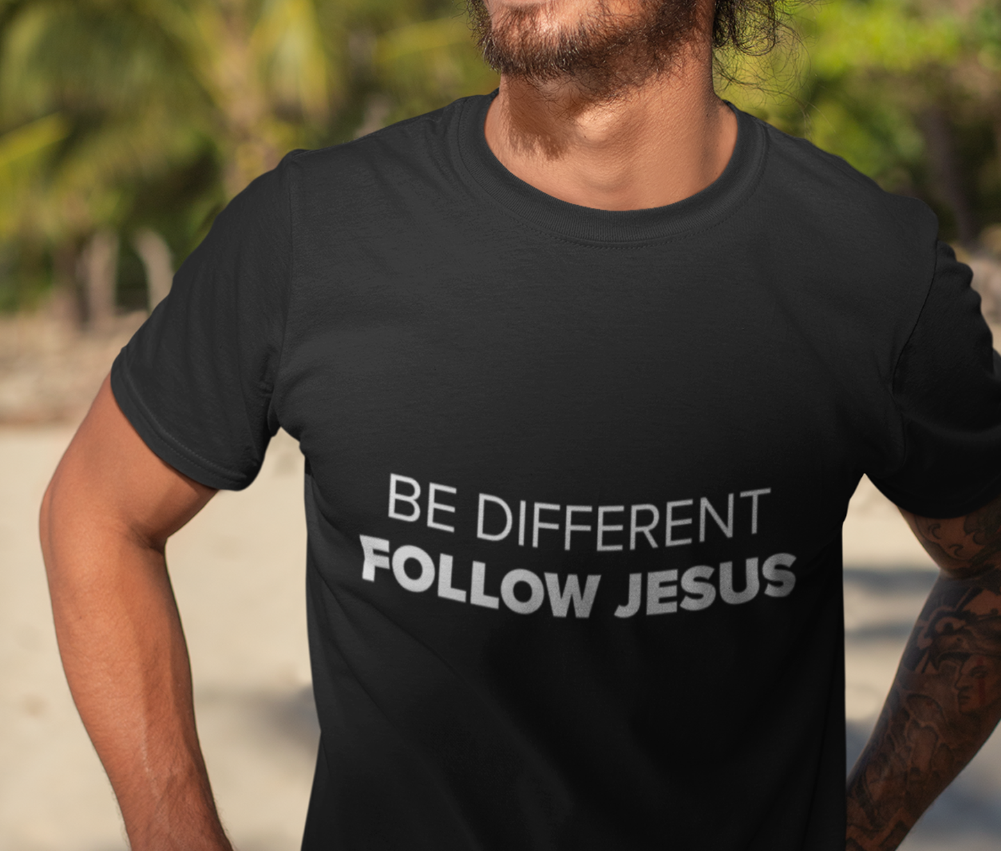 BE DIFFERENT FOLLOW JESUS FRONT - CHRISTIAN CLOTHING